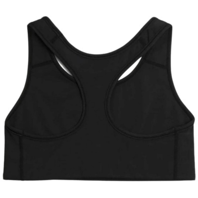 Top desportivo preto com formato racerback e recortes nos ombros