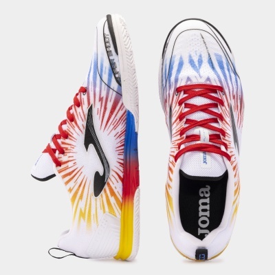 Sapatilhas desportivas Joma com padrão de raios coloridos em branco