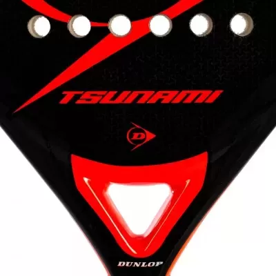Raquete preta e vermelha de padel Dunlop TSUNAMI