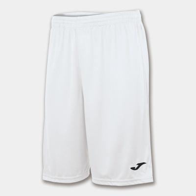 Calções desportivos brancos com logótipo preto da Joma