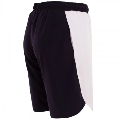 Calções desportivos preto e branco com cintura elástica