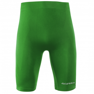 Calções justos desportivos verdes com logo ACERBIS branco