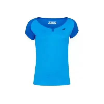 T-shirt desportiva azul para mulher com logo Babolat no peito