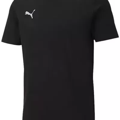 T-shirt preta de manga curta com logótipo branco da Puma no peito