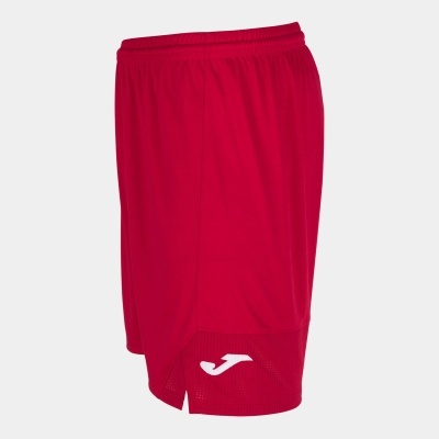 Calção desportivo vermelho com logótipo branco da Joma