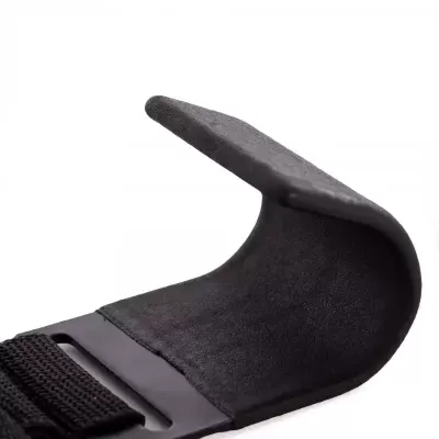 Correia preta para pulso em tecido com velcro e acolchoamento