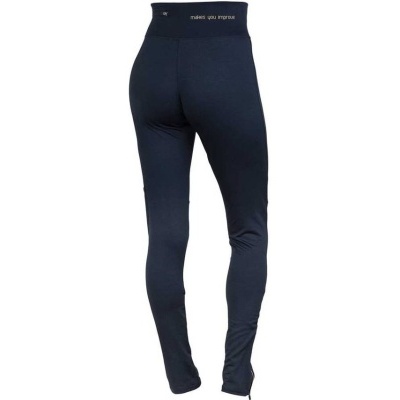 Calças justas desportivas pretas com cintura elástica larga e texto MADE4RUN na cintura