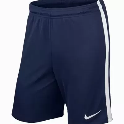 Calções desportivos azuis escuros com risca branca lateral