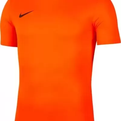 T-shirt desportiva laranja com logotipo Nike preto