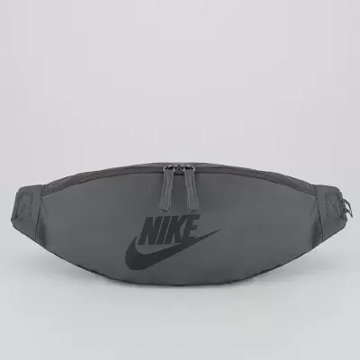 Bolsa tipo pochete Nike cinza escuro com logótipo preto