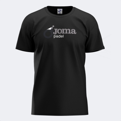 T-shirt preta com logo e texto joma padel cinza claro