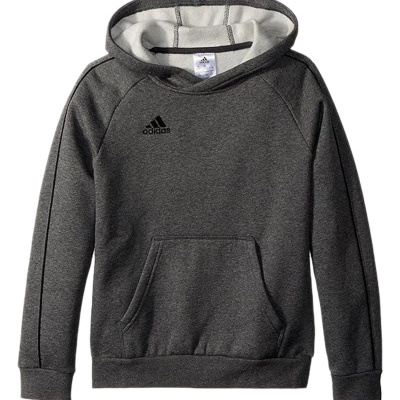Sweatshirt cinza escuro Adidas com capuz e bolso frontal