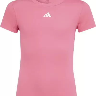 T-shirt rosa de manga curta com logótipo Adidas branco