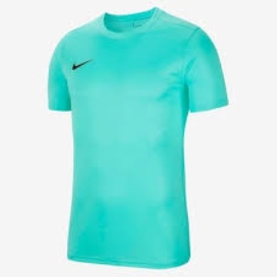 Camiseta desportiva azul turquesa com logotipo Nike preto