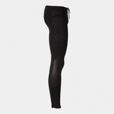 Leggings pretas femininas com painéis transparentes e cintura alta