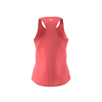 Top desportivo coral com logo Adidas branco e design racerback