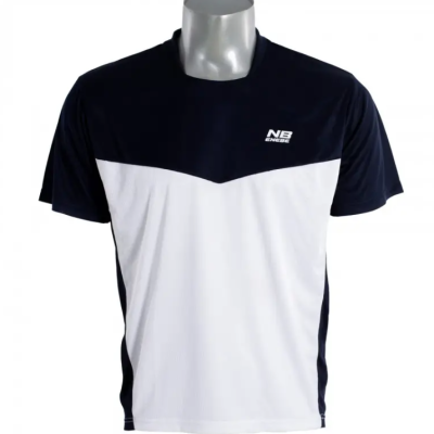 T-shirt desportiva azul escuro e branco com logo NB ENEBE