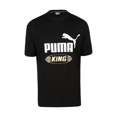 T-shirt preta com estampado PUMA KING em branco e amarelo