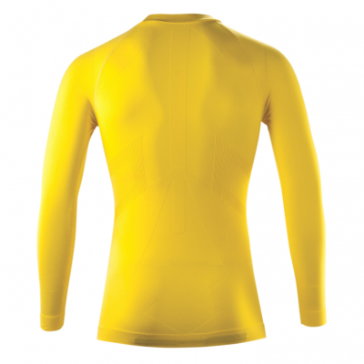 Camisola desportiva amarela de manga comprida com padrão em relevo