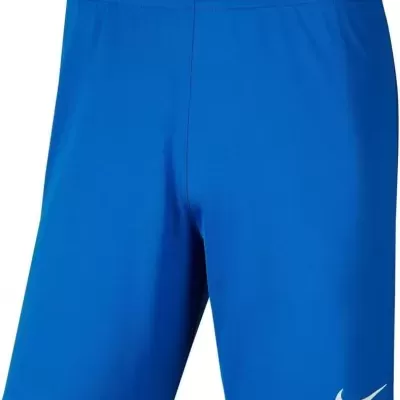 Calções esportivos azuis Nike com logo branco