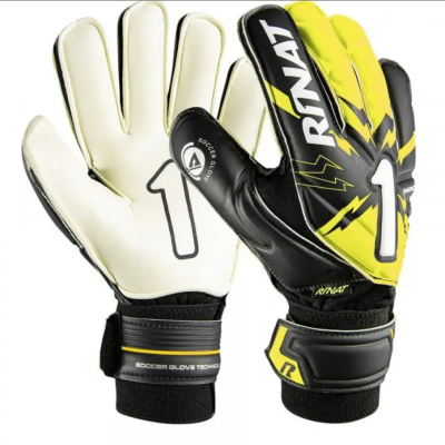 Luvas de guarda-redes RINAT amarelas, pretas e brancas com fecho velcro