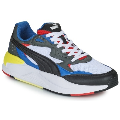 Ténis desportivo PUMA branco, preto, azul, vermelho e amarelo