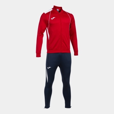 Conjunto de roupa desportiva vermelho e preto com logótipo Joma