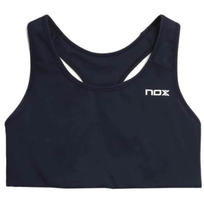Sutiã desportivo preto com logotipo branco nox