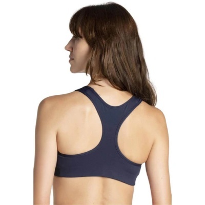 Sutiã desportivo azul escuro de costas com alças estilo nadador