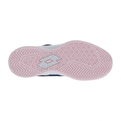 Sola de sapato desportivo cor-de-rosa com padrão e logótipo Lotto