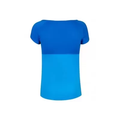 T-shirt infantil azul de duas tonalidades vista de costas