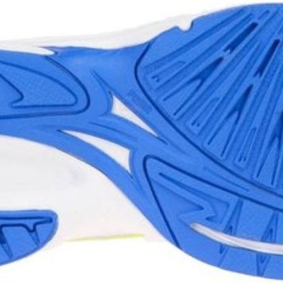 Sola de sapato desportiva azul com detalhes em branco