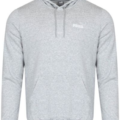 Sweatshirt cinzento claro com capuz e logótipo branco PUMA no peito