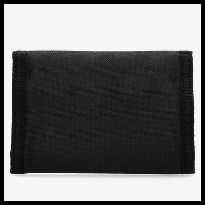 Carteira preta de tecido resistente vista de frente