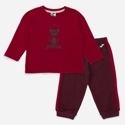 Conjunto de roupa vermelha para criança com camisola e calças Joma