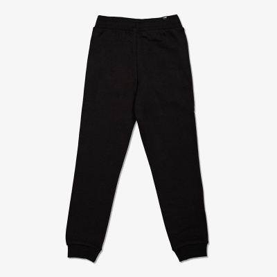 Calças pretas com cintura elástica e punhos