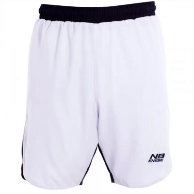 Calções de desporto brancos com detalhes pretos e logotipo NB ENEIBE