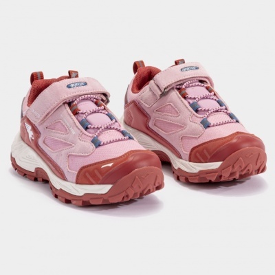 Sapatilhas infantis cor de rosa e vermelho com fecho em velcro