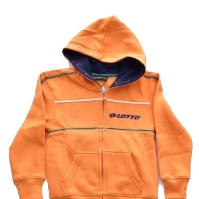 Casaco com capuz laranja Lotto com fecho e bolsos frontais