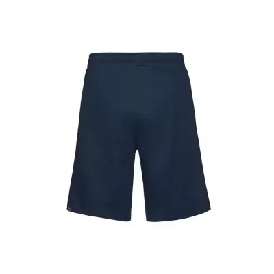 Calções azul escuro vistos de trás