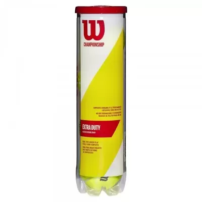 Lata cilíndrica de bolas de ténis Wilson Championship Extra Duty com tampa vermelha
