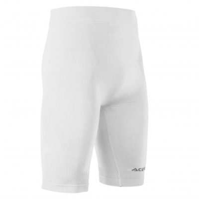 Calções brancos elásticos com logótipo '4CAMS' cinzento na perna