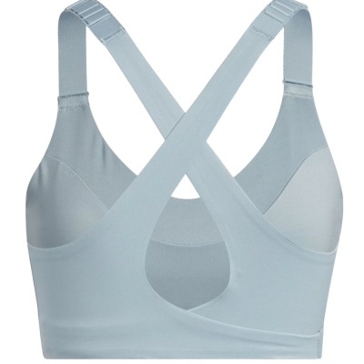 Soutien desportivo azul claro com alças cruzadas nas costas