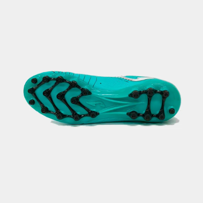 Sola de sapato desportivo turquesa com cravos pretos para atletismo