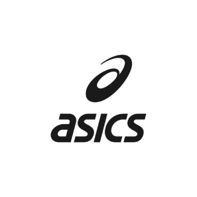 Logótipo preto da marca ASICS