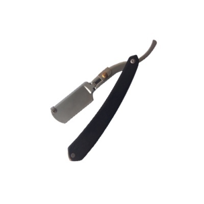 Navalha de barbear clássica de aço inoxidável com cabo preto