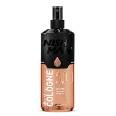 Frasco de after shave colónia NISH MAN de 400 ml com pulverizador preto