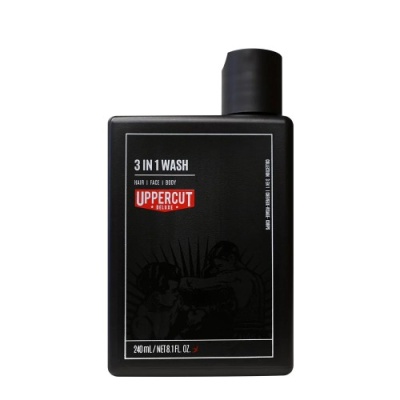 Frasco preto de produto de lavagem 3 em 1 Uppercut