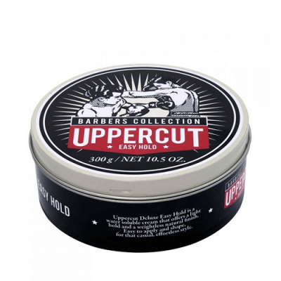 Lata metálica preta com tampa de pomada para cabelo Uppercut Barbers Collection