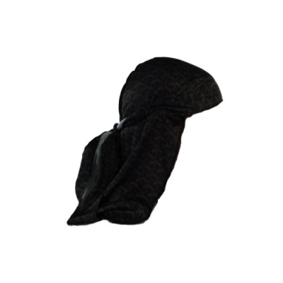 Durag preto com padrão geométrico brilhante